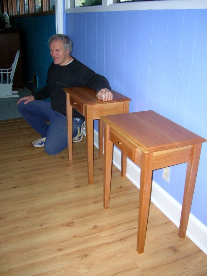 photo of two night stands made of cherry