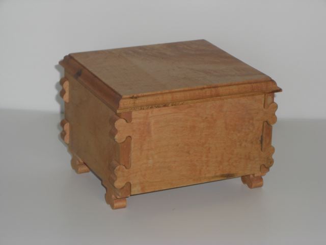 photo of a small box made of figured maple