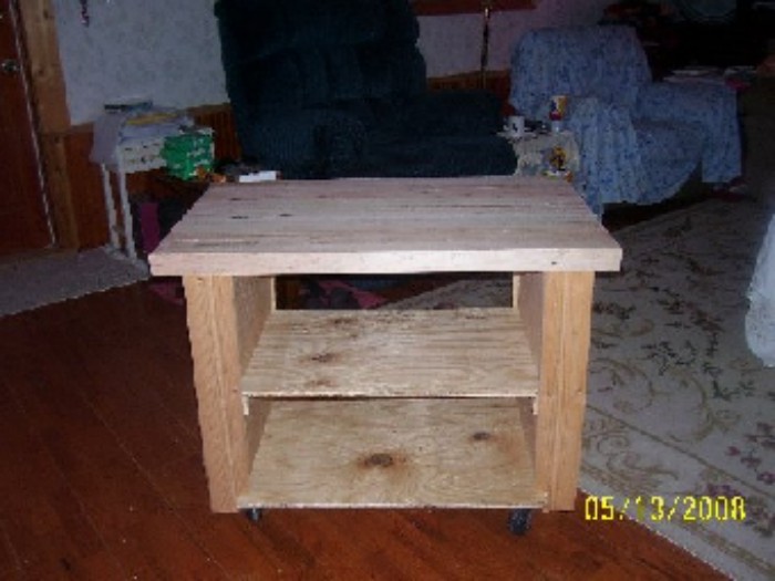 photo of a rustic coffee table