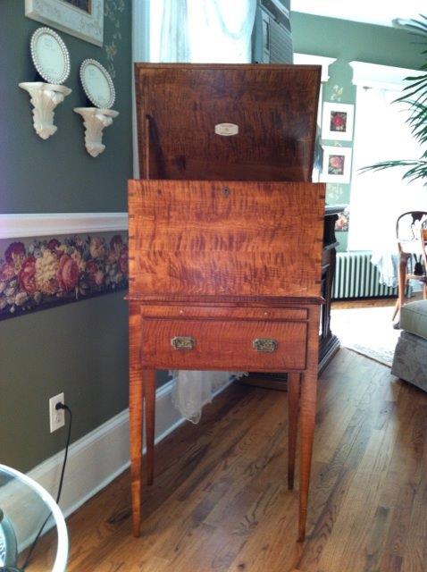 sugar chest with door and drawers open